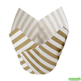 Cups, Baking, Panificio 3.5 Ounce, Paper Tulip, White Striped,500 - 1 COUNT