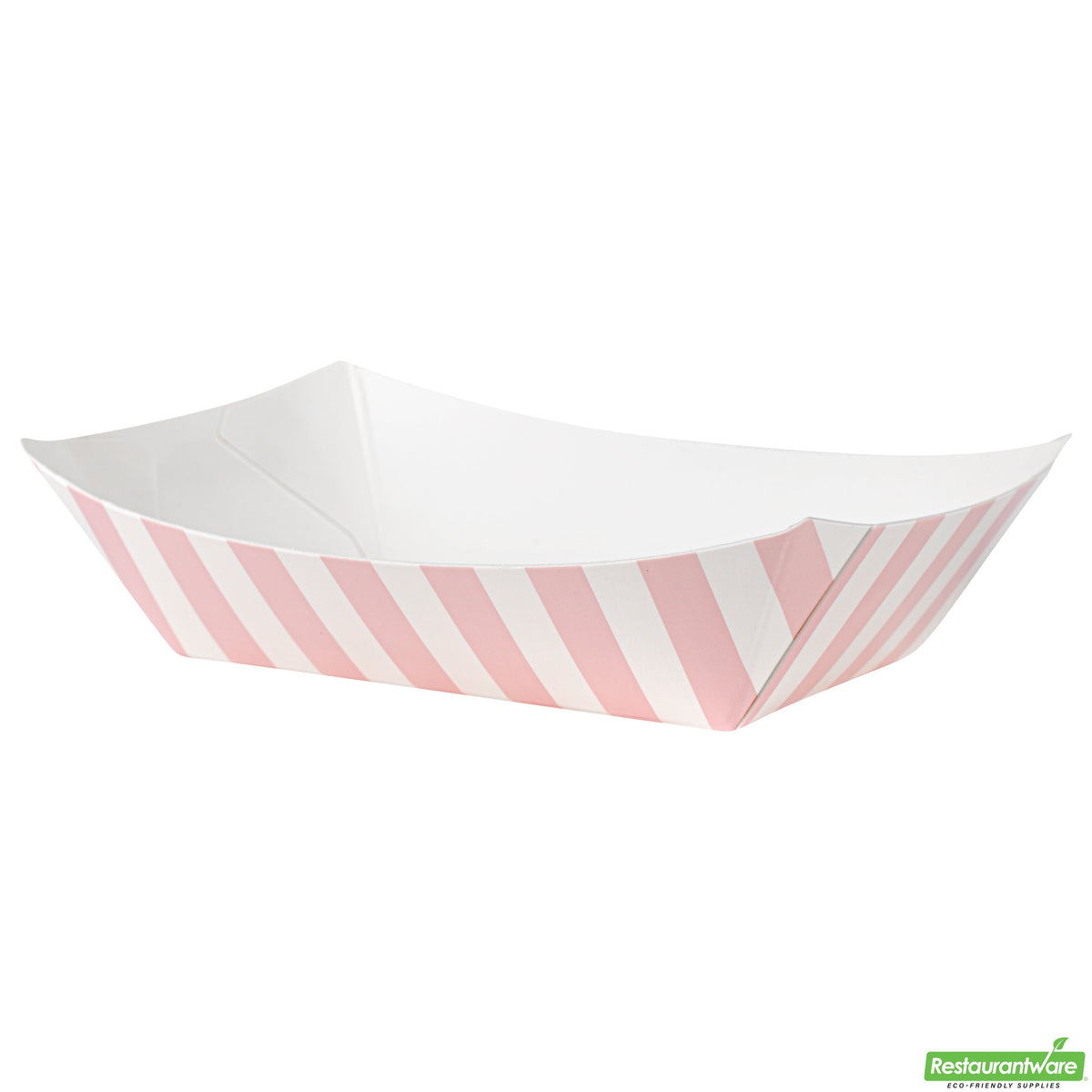Boats, Bio Tek 4 Ounce, Paper, Pink & White Stripe, 3 x 2 x 1 Inch, #25,8 - 50 COUNT