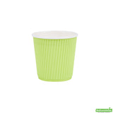 Cups, Coffee, 4 Ounce, Paper, Eco Green, Ripple Wall, 2.50 x 2.50 x 2.25 Inch,20 - 25 COUNT