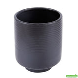 Vase, Table Art, 4.50 x 4.50 x 5 Inch, Ceramic, Black, Tea Cup Shape,1 - 1 EACH