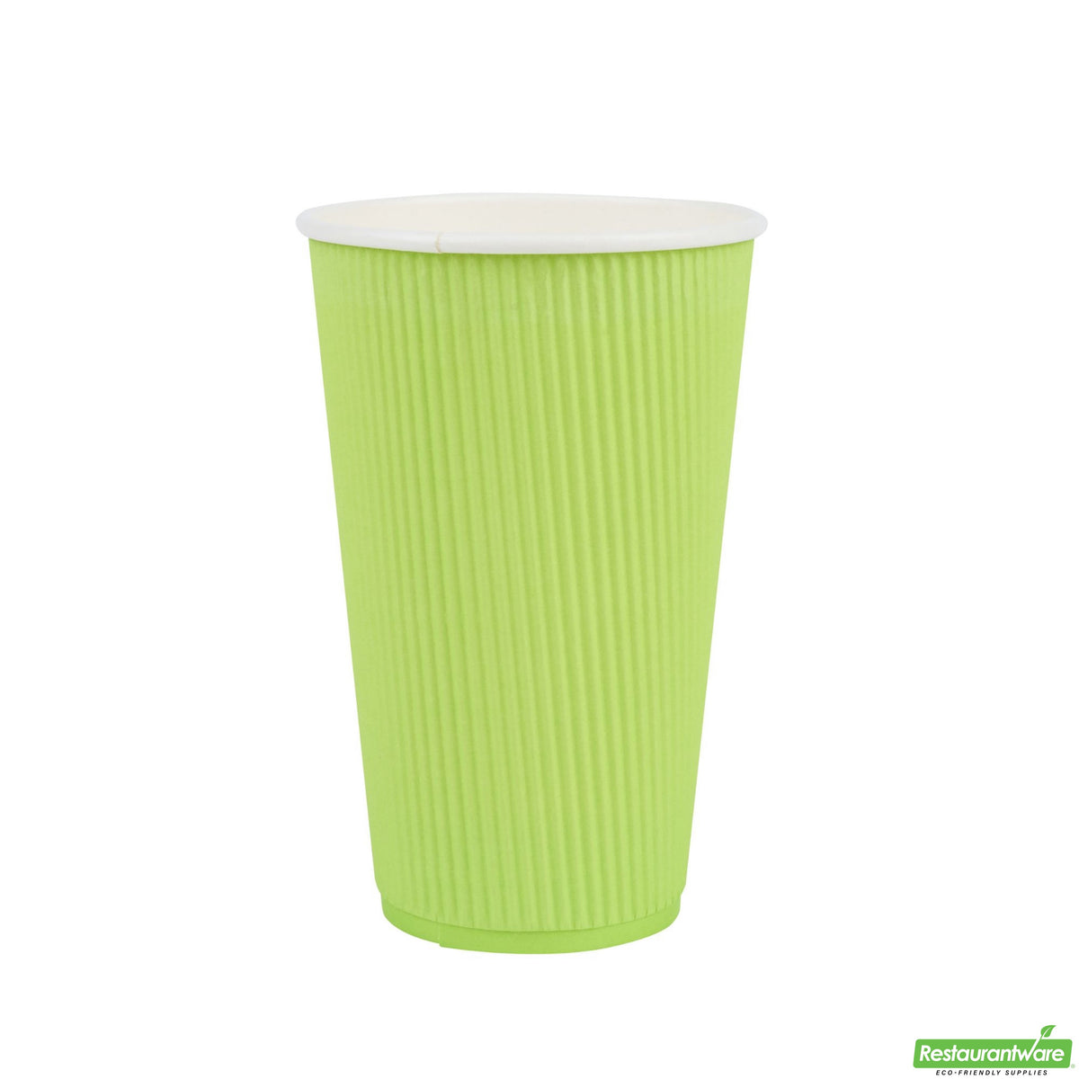 Cups, Coffee, 16 Ounce, Paper, Eco Green, Ripple Wall, 3.50 x 3.50 x 5.50 Inch,20 - 25 COUNT
