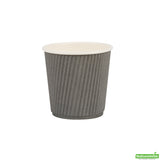 Cups, Hot, 4 Ounce, Paper, Gray, Ripple Wall, 4 Ounce,1 - 500 COUNT