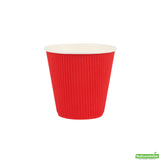 Cups, Hot, 8 Ounce, Paper, Red, Ripple Wall, 8 Ounce,1 - 500 COUNT
