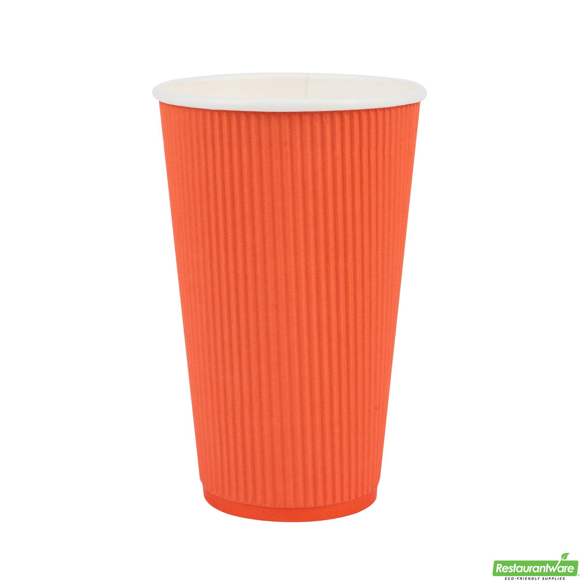 Cups, Coffee, 16 Ounce, Paper, Tangerine Orange, Ripple Wall, 3.50 x 3.50 x 5.50 Inch,20 - 25 COUNT