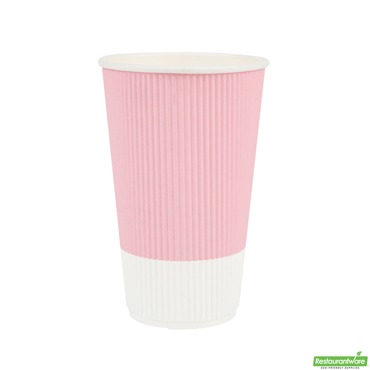 Cups, Hot, 16 Ounce, Paper, Light Pink, Ripple Wall,1 - 500 COUNT