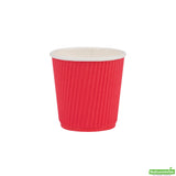 Cups, Hot, 4 Ounce, Paper, Red, Ripple Wall, 4 Ounce,1 - 500 COUNT