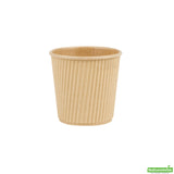 Cups, Hot, 4 Ounce, Paper, Kraft, Ripple Wall, 4 Ounce,1 - 500 COUNT