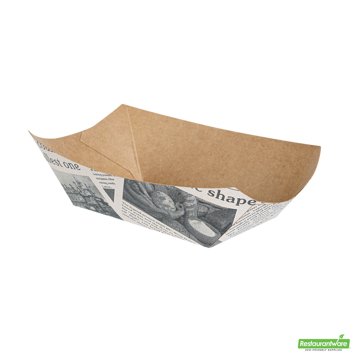 Trays, Food, 3.3 Inch, Paper, News Print Design, 3.3 Linear Inch,1 - 400 COUNT