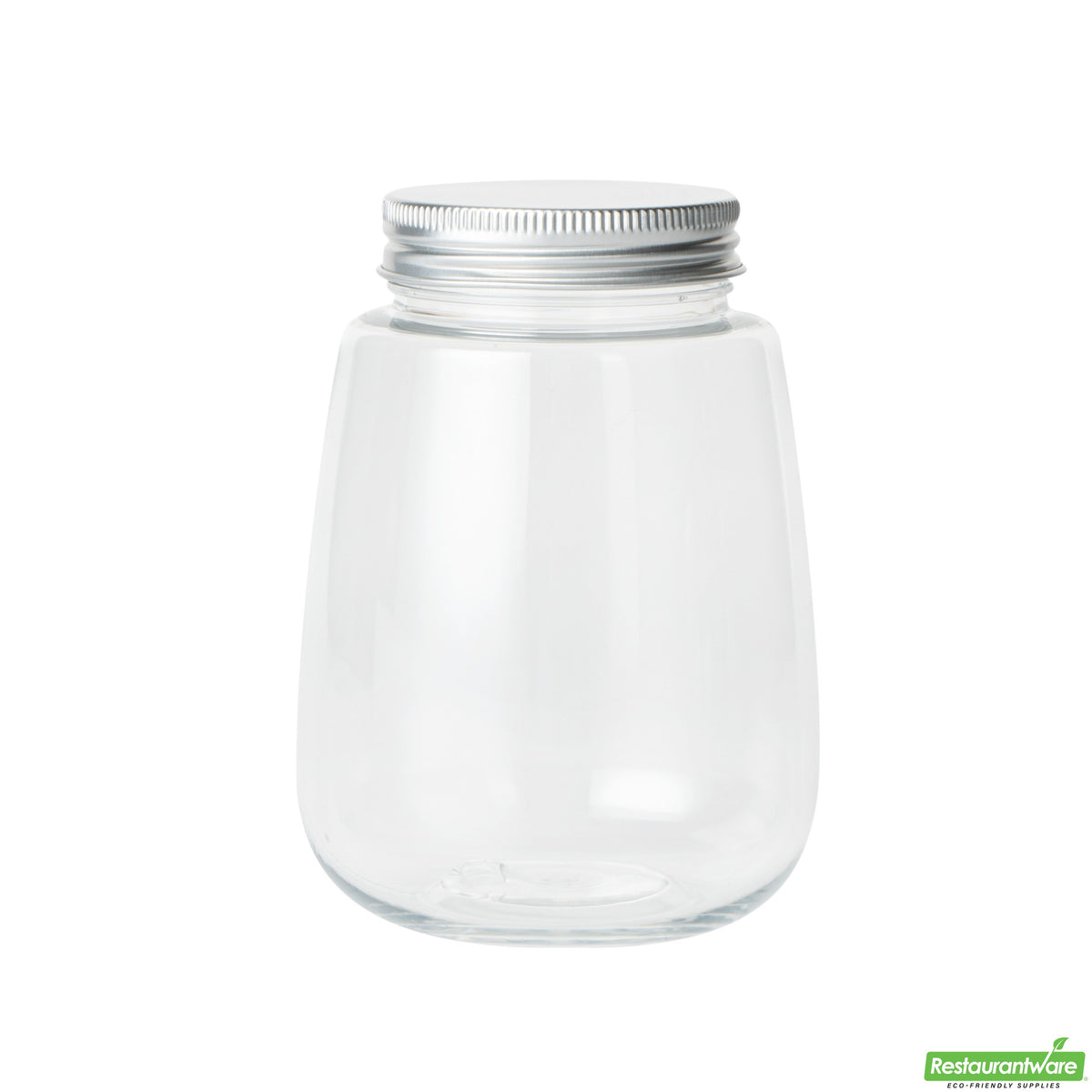 Bottles, 12 Ounce, Plastic, Clear, with Aluminum Lid,1 - 100 COUNT