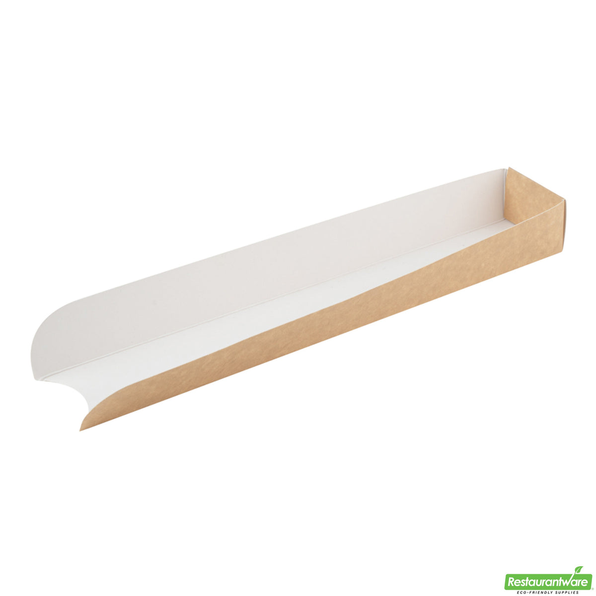 Trays, Sandwich & Hot Dog, 11.75 x 2 x 1.25 Inch, Paper, Kraft & White,1 - 200 COUNT