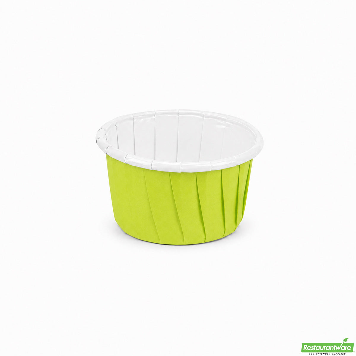 Cups, Baking, 2 Ounce, Paper, Eco Green, Pleated, Medium 2.25 x 2.25 x 1.50 Inch, Round,200 - 1 COUNT