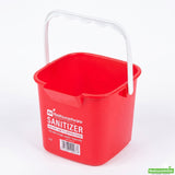 Bucket, Sanitizing, 3 Quart, Red, Plastic, with Stainless Steel Handle,1 - 1 EACH