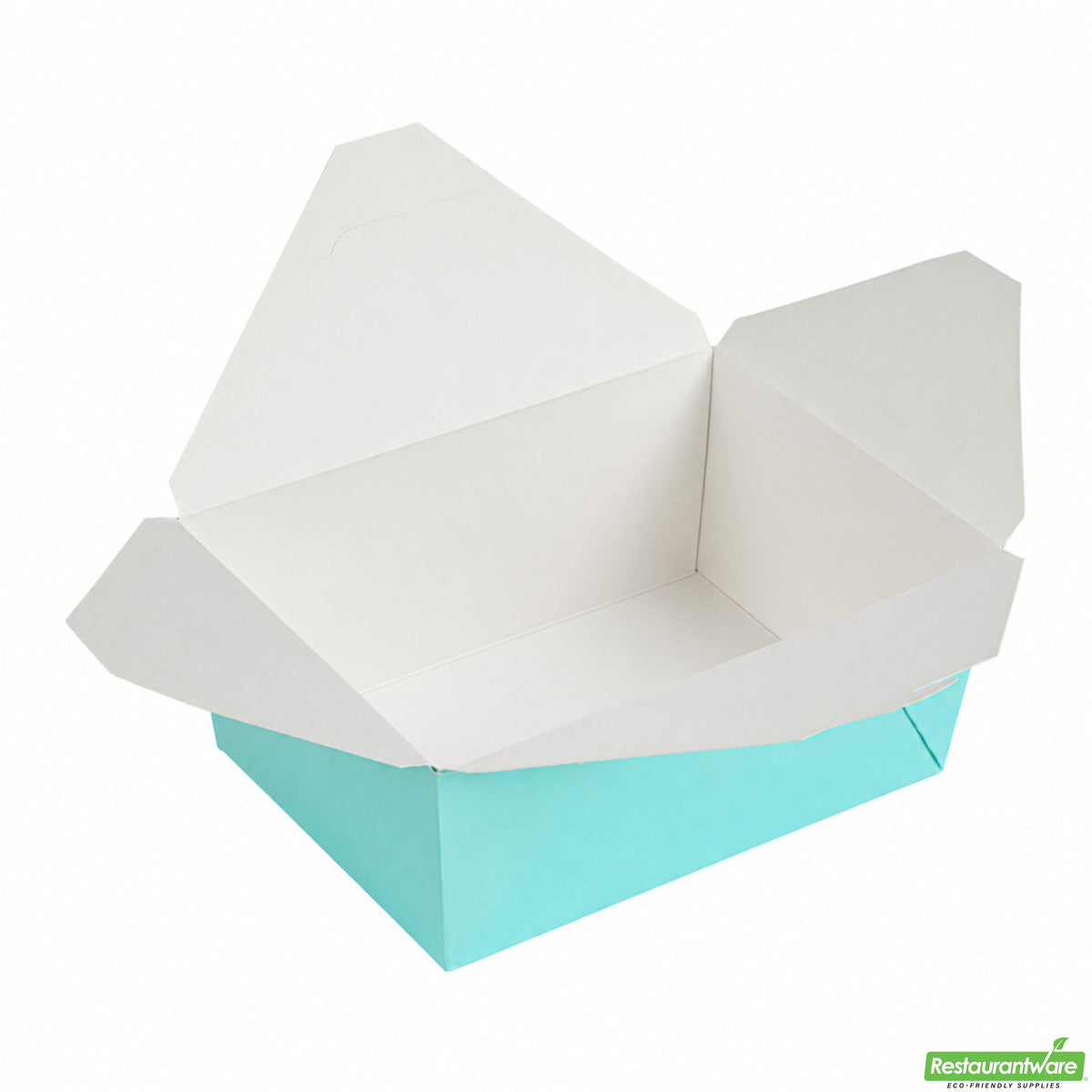 Containers, Take-Out, Bio Tek 98 Ounce, Paper, Turquoise, 8.50 x 6.25 x 3.50 Inch, #4, Rectangular,4 - 50 COUNT
