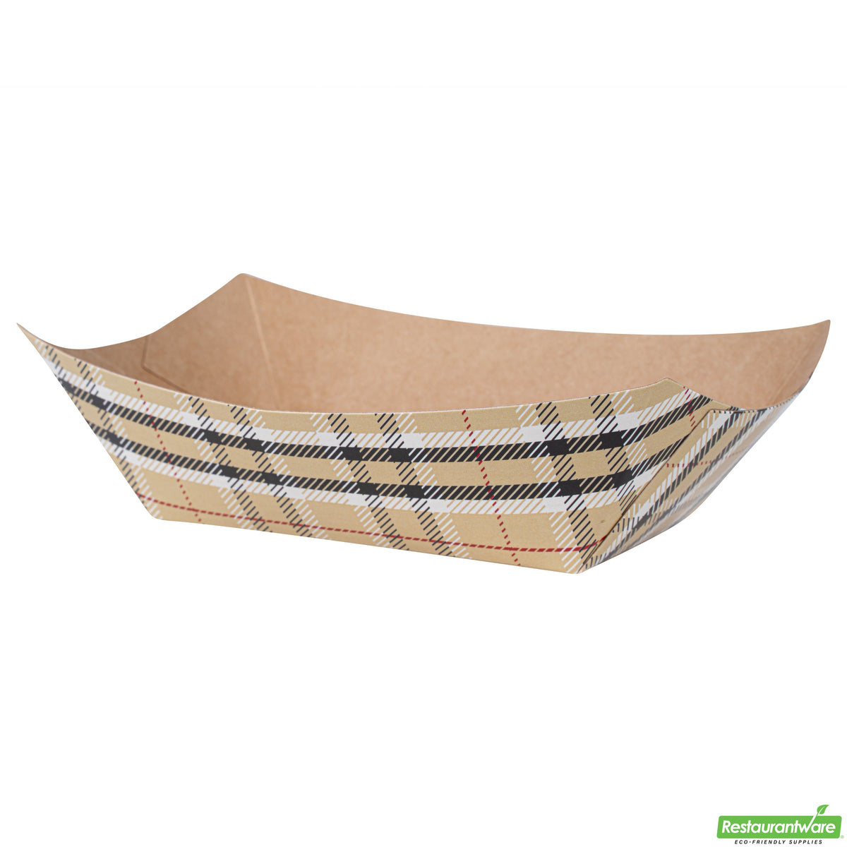 Boats, Bio Tek 3.25 x 2 x 1.50 Inch, Paper, Plaid, 6 Ounce, #40,8 - 50 COUNT