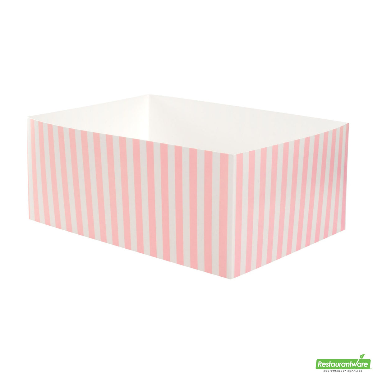 Trays, Sandwich & Burger, Bio Tek 8.50 x 6 x 3.50 Inch, Paper, Pink & White Stripe, Rectangular,100 - 1 COUNT