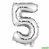 Balloon, Mylar, Balloonify 16 Inch, Number 5, Silver,1 - 1 EACH