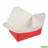 Containers, Take Out, Bio Tek #4 98 Ounce 8.5 x 6.25 x 3.5 Inch, Paper, Red, Rectangular, with Foldable Flaps & Tab Lock,1 - 200 COUNT