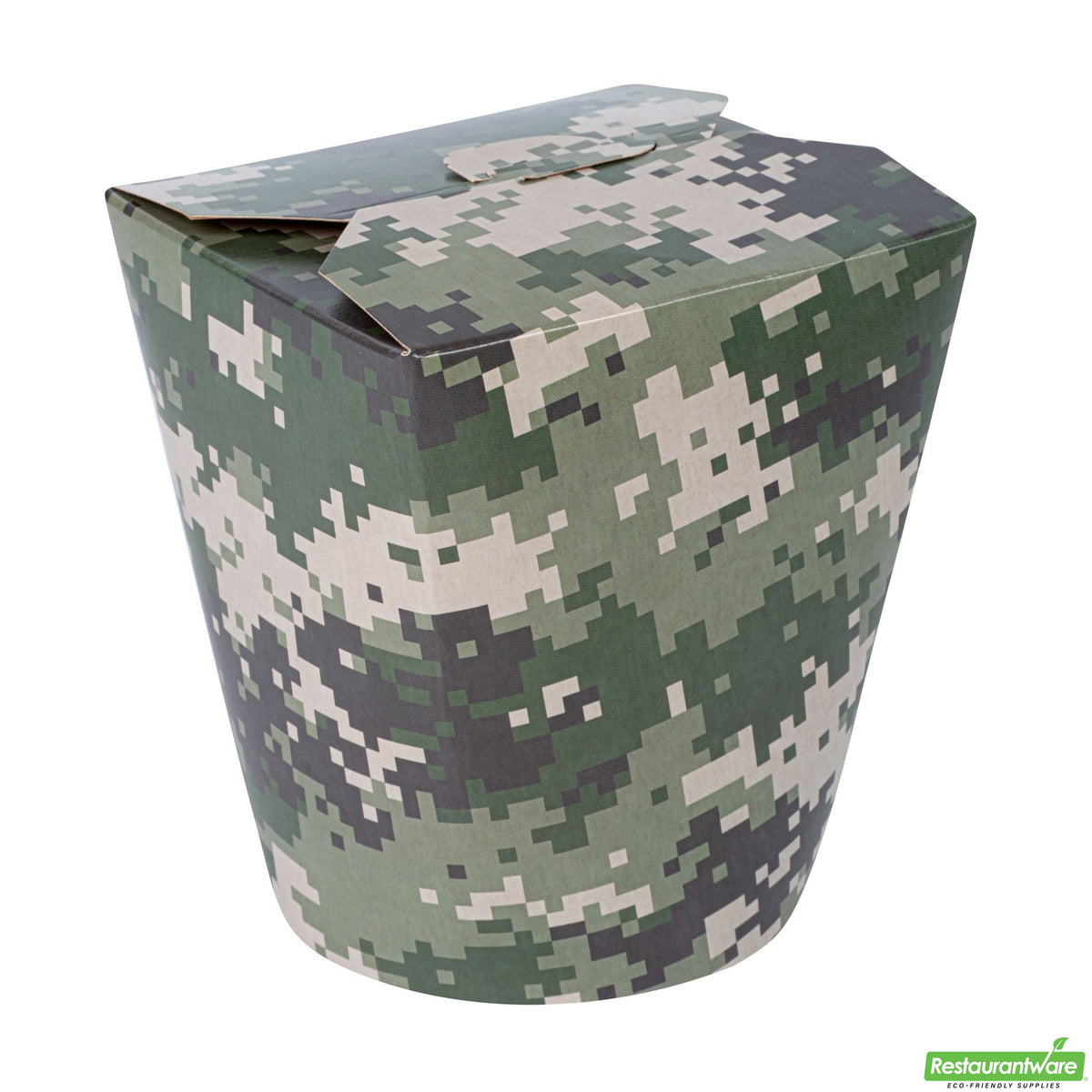 Containers, Noodle Take-Out, Bio Tek 32 Ounce, Paper, Camouflage, Round,4 - 50 COUNT