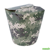 Containers, Noodle Take-Out, Bio Tek 32 Ounce, Paper, Camouflage, Round,4 - 50 COUNT