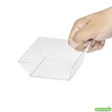 Bowls, 4.3 x 4.3 x 1.6 Inch, Plastic, Clear, Square, Heavyweight, 4.3 Linear Inch,1 - 100 COUNT