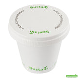 Lids, Flat, Plastic, White, PLA, Compostable, for 9/12/16/20/22 Ounce Cold Cups, 1 Each,1000 - 1 COUNT