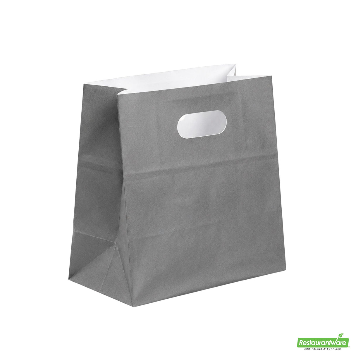 Bags, Take-Out, Bag Tek 11 x 7 x 11 Inch, Paper, Gray, Rectangular, with Handles,100 - 1 COUNT