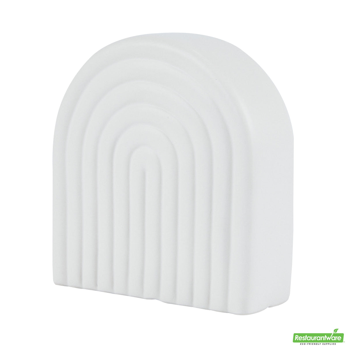Vase, Table Art, 6 x 2 x 6.25 Inch, Ceramic, White, Rainbow Shape,1 - 1 EACH