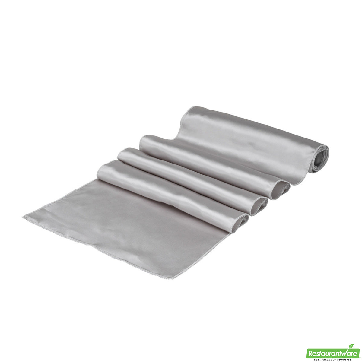 Table Runners, 12 x 108 Inch, Satin, Silver,1 - 10 COUNT