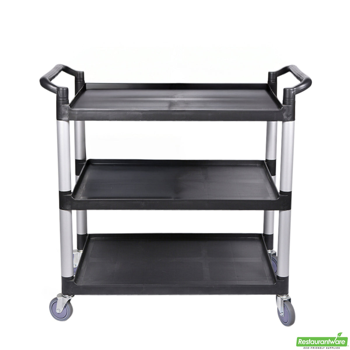 Cart, Utility, 40.25 x 19.75 x 37.75 Inch, 3-Shelf, Black, Plastic, Heavy-Duty,1 - 1 COUNT