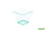Cups, Kova Dessert, 2 Ounce, Plastic, Sea Green, Square, Heavyweight, 2 Ounce,1 - 100 COUNT