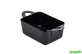 Dishes, 3.75 Inch, Plastic, Black Cocotte Design, Rectangular, Heavyweight, with Loop Handles, 3.75 Linear Inch,1 - 100 COUNT
