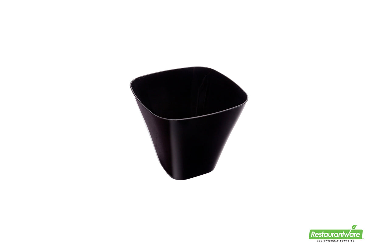 Cups, Tasting, Plastic, Black Belissima Design, Soft Square, Heavyweight,1 - 100 COUNT
