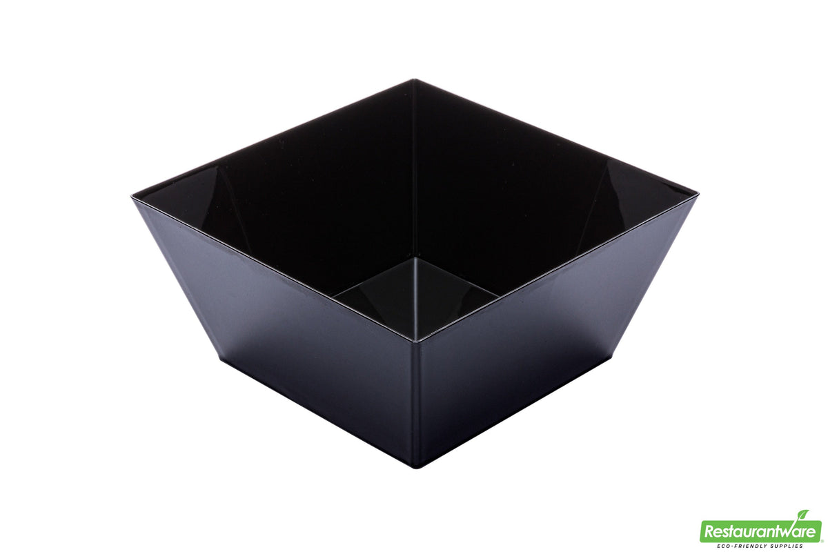Bowls, 6.7 x 6.7 x 3.1 Inch, Plastic, Black, Square, Heavyweight, 6.7 Linear Inch,1 - 25 COUNT