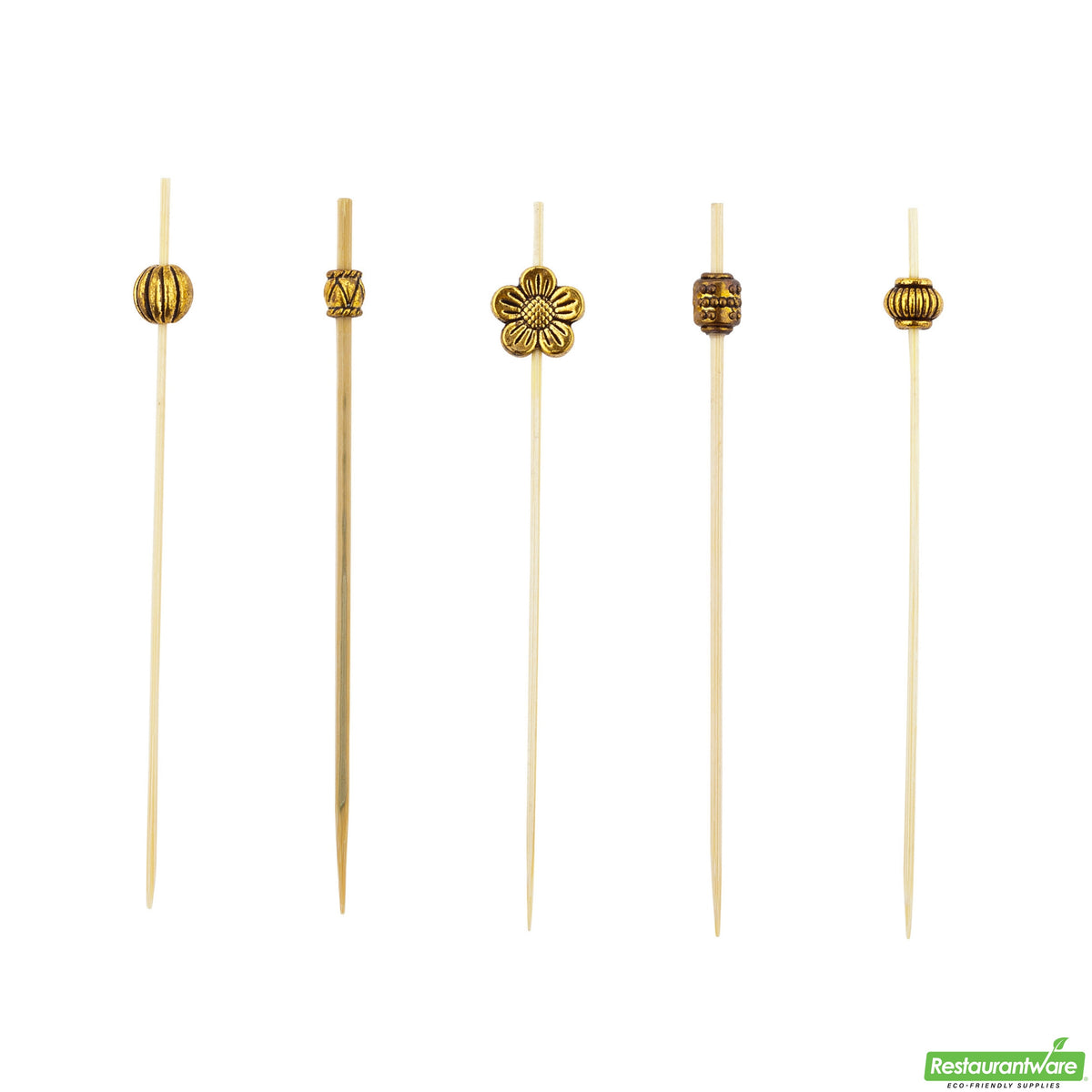 Picks, 4 Inch, Gold Metal Beaded, 4 Linear Inch,1 - 1000 COUNT