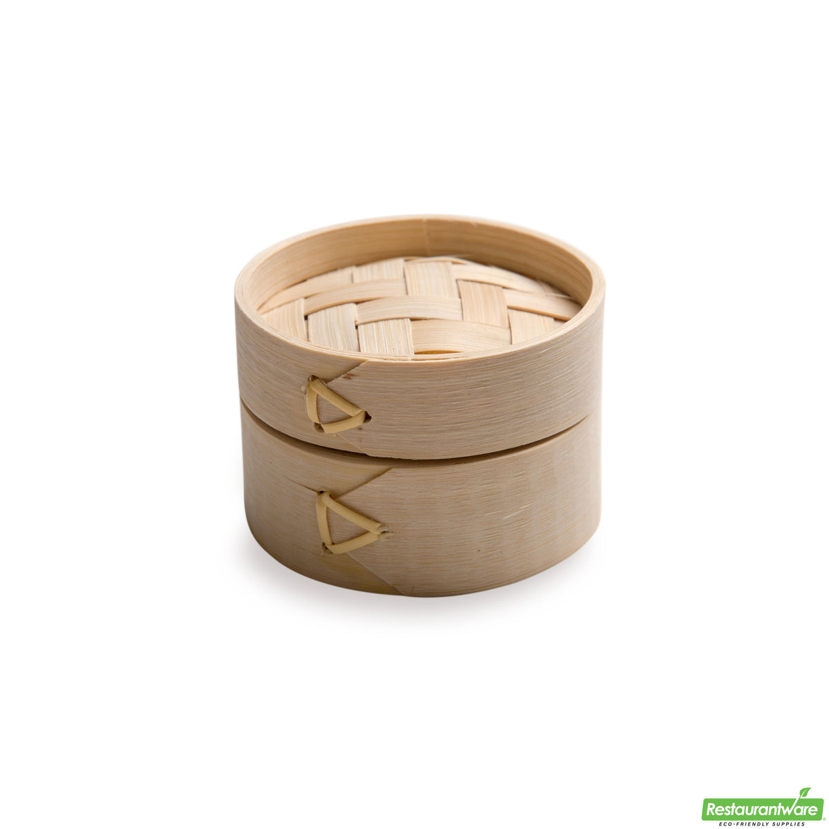 Containers, Steamer, Mini 3.2 Inch, Bamboo, Natural, Round, with Woven Lids, 3.2 Linear Inch,1 - 100 COUNT