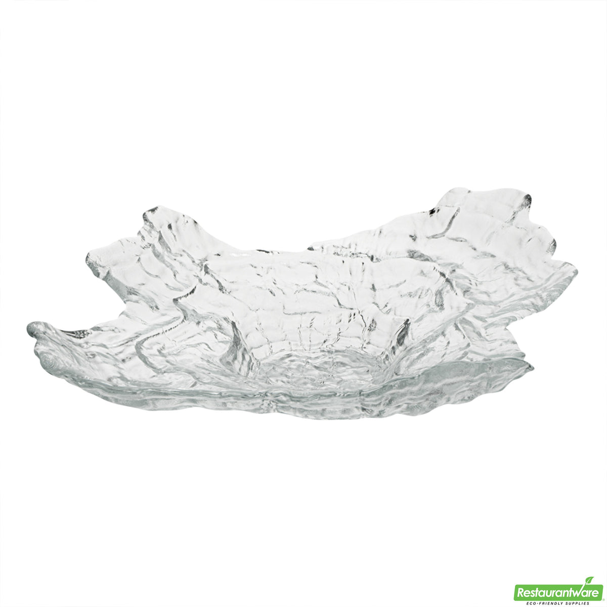 Plates, Serving, Vetri 18 x 13.5 x 3.75 Inch, Glass, Clear, Abstract Seashell,4 - 1 COUNT