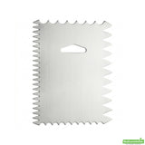 Scraper, Cake, 4-Pattern, 4.8 x 3.8 Inch, Metal, with Wave & Wide Tooth Edge,1 - 1 EACH