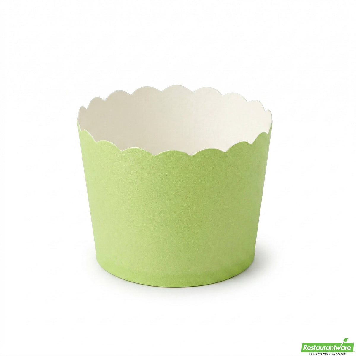 Cups, Baking, 3 Ounce, Paper, Eco Green, Scallop, Mini 2.50 x 2.50 x 1.75 Inch, Round,200 - 1 COUNT