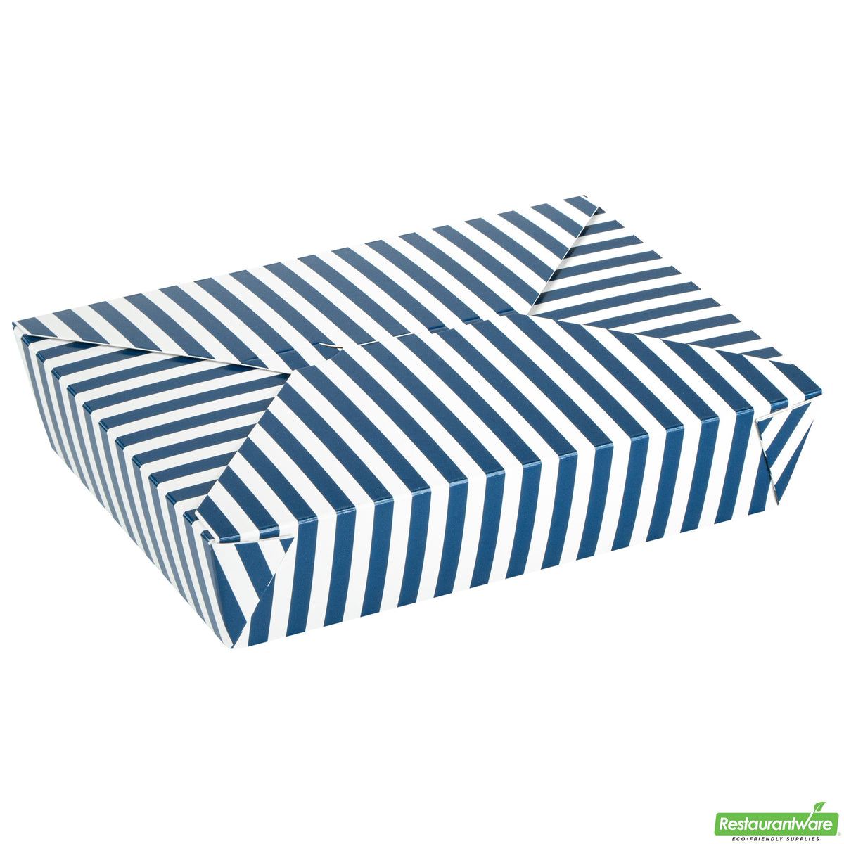 Containers, Take-Out, Bio Tek 49 Ounce, Paper, Blue & White, 8.50 x 6.25 x 2 Inch, Rectangular, #2,4 - 50 COUNT
