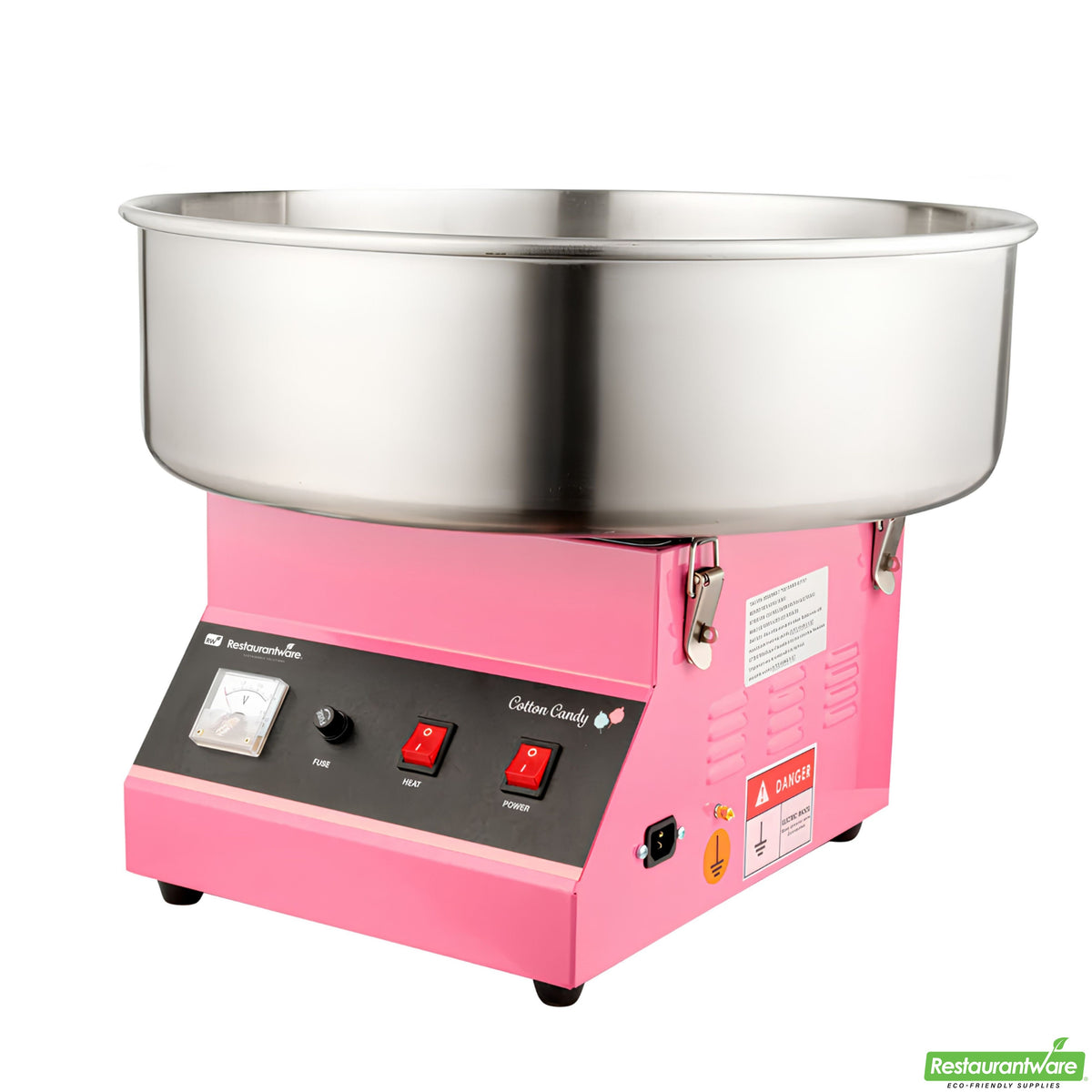 Machine, Cotton Candy, 1080 Watt, Pink, with 21 Inch Stainless Steel Bowl,1 - 1 EACH
