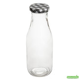 Bottles, French Countryside, 15 Ounce, Glass, with Plaid Lid, 2.5 x 2.5 x 7.5 Inch,10 - 1 COUNT