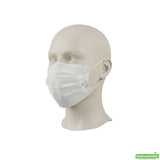 Face Masks, Earloop, 7 x 3.75 Inch, 3-Layer Filtration, White, with Flexible Nose Wire,1 - 1000 COUNT