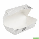 Containers, Hot Dog & Sandwich, 6.75 x 3.5 x 3.5 Inch, Paper, Newspaper Print, Rectangular, Clamshell,1 - 100 COUNT