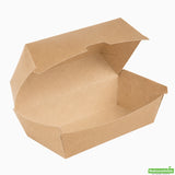 Containers, Hot Dog & Sandwich, 6.75 x 3.5 x 3.5 Inch, Paper, Kraft, Rectangular, Clamshell,1 - 100 COUNT