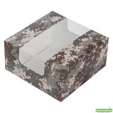 Boxes, Pastry & Cake, 6.25 x 6.25 x 3.25 Inch, Paper, Camouflage, with Window,100 - 1 COUNT