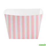 Boxes, Snack, Bio Tek 5.25 x 5.25 x 3.25 Inch, Paper, Pink & White Stripe,200 - 1 COUNT