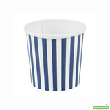 Containers, Soup, Bio Tek 12 Ounce, Paper, Blue & White, 3.50 x 3.50 x 3.50 Inch, Round,8 - 25 COUNT