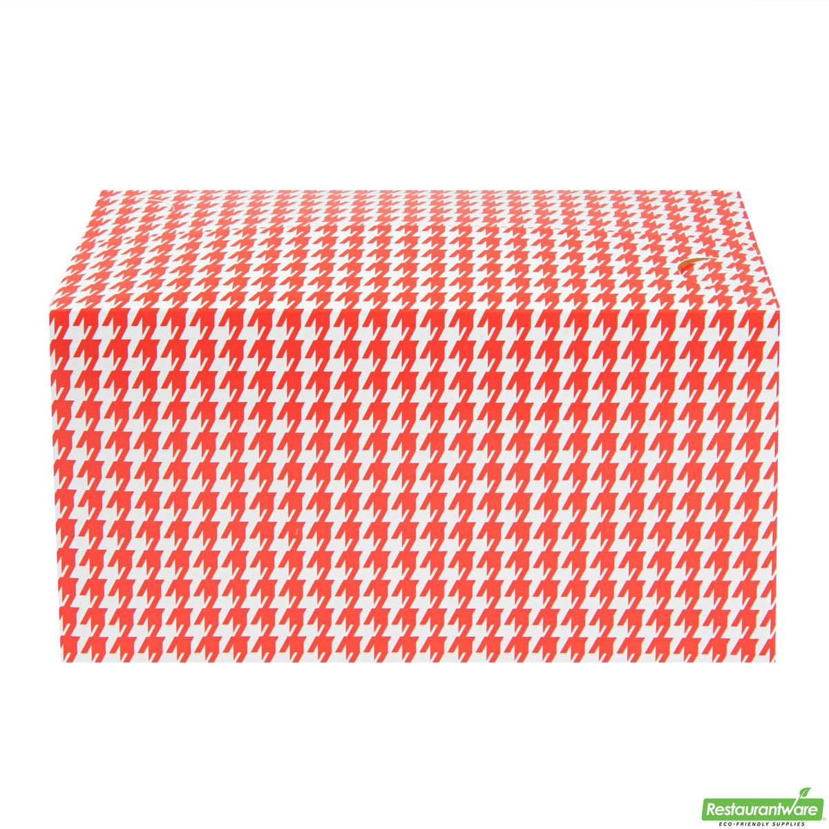 Boxes, Lunch & Chicken, Bio Tek 80 Ounce, Paper, Red Houndstooth, 9 x 5 x 5 Inch, with Fast Top,16 - 25 COUNT