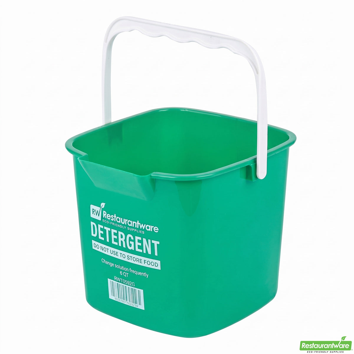 Bucket, Cleaning, 6 Quart, Green, Plastic, with Stainless Steel Handle,1 - 1 EACH