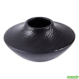 Vase, Table Art, 5.25 x 5.25 x 2.75 Inch, Ceramic, Black, Swirl Shape,1 - 1 EACH